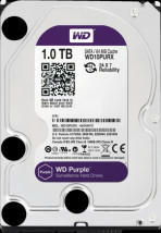 Жесткий диск (HDD), стандарт SATA-III, объем 1000 GB (1 TB) для видеонаблюдения HDD 1000 GB (1 TB) SATA-III Purple (WD10PURX)